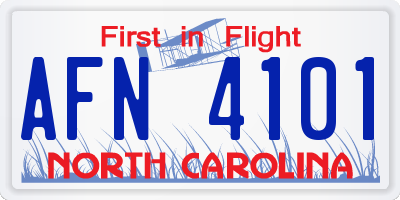 NC license plate AFN4101