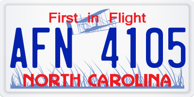 NC license plate AFN4105