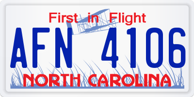 NC license plate AFN4106