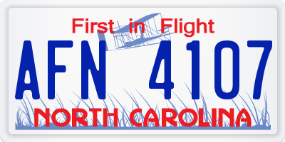NC license plate AFN4107