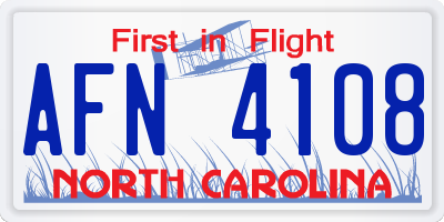 NC license plate AFN4108