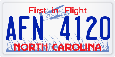 NC license plate AFN4120
