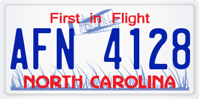 NC license plate AFN4128