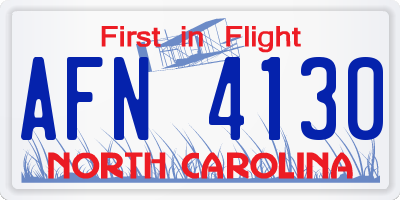 NC license plate AFN4130