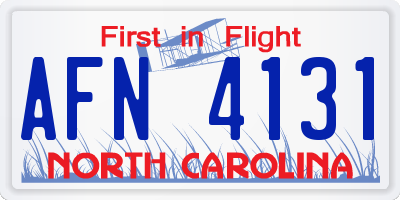 NC license plate AFN4131