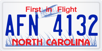 NC license plate AFN4132