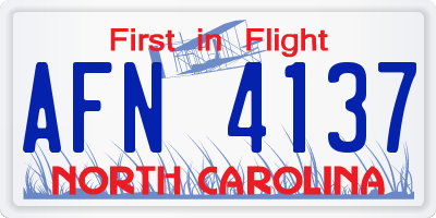NC license plate AFN4137
