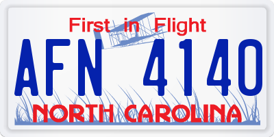 NC license plate AFN4140