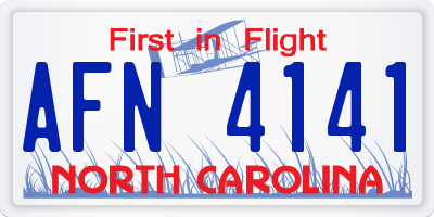 NC license plate AFN4141