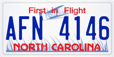 NC license plate AFN4146