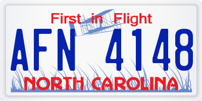NC license plate AFN4148