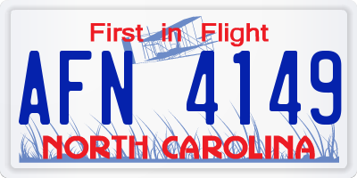 NC license plate AFN4149
