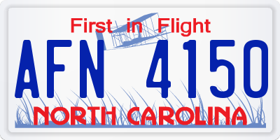 NC license plate AFN4150