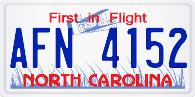 NC license plate AFN4152