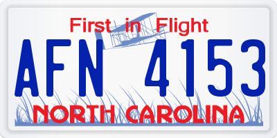NC license plate AFN4153