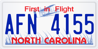 NC license plate AFN4155
