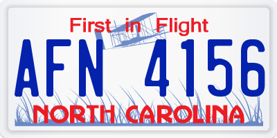 NC license plate AFN4156