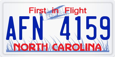 NC license plate AFN4159