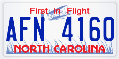 NC license plate AFN4160