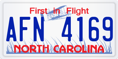 NC license plate AFN4169