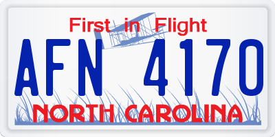 NC license plate AFN4170