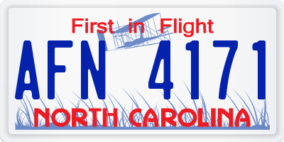 NC license plate AFN4171