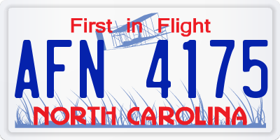 NC license plate AFN4175