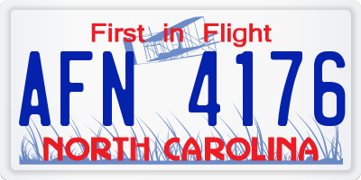 NC license plate AFN4176