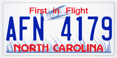 NC license plate AFN4179