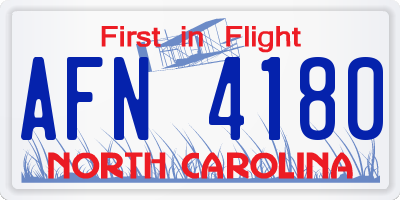 NC license plate AFN4180