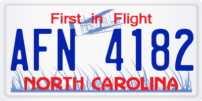 NC license plate AFN4182