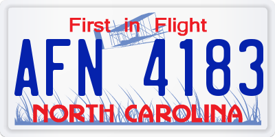 NC license plate AFN4183