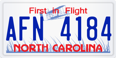 NC license plate AFN4184