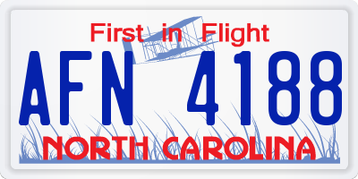 NC license plate AFN4188