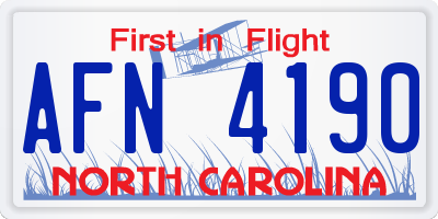 NC license plate AFN4190