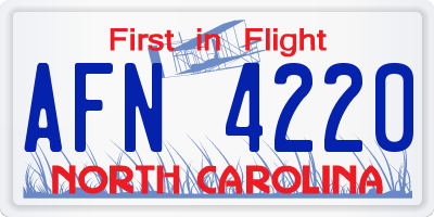 NC license plate AFN4220