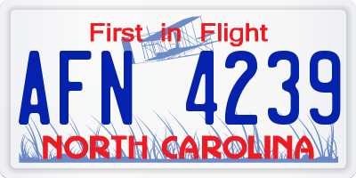 NC license plate AFN4239