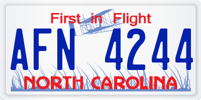 NC license plate AFN4244