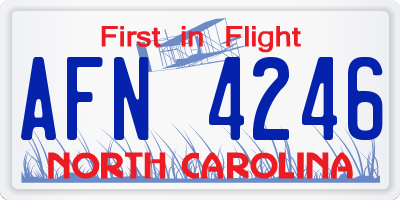 NC license plate AFN4246