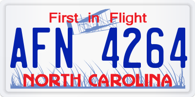 NC license plate AFN4264
