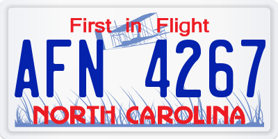 NC license plate AFN4267