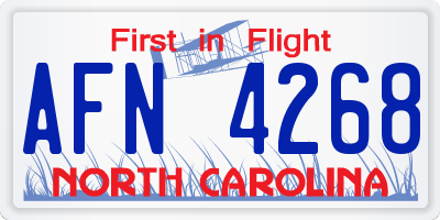 NC license plate AFN4268
