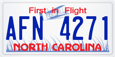 NC license plate AFN4271