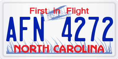 NC license plate AFN4272