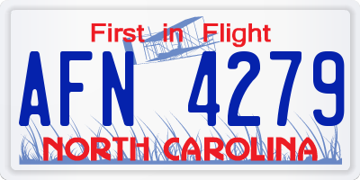 NC license plate AFN4279