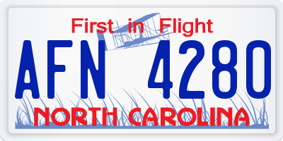NC license plate AFN4280
