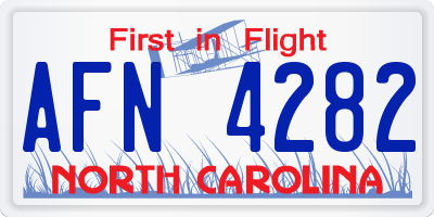 NC license plate AFN4282