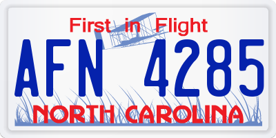 NC license plate AFN4285