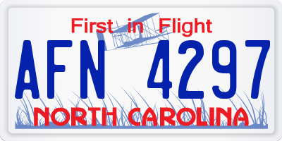 NC license plate AFN4297