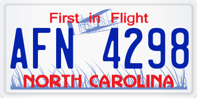 NC license plate AFN4298